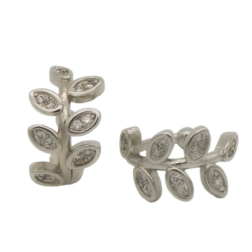 earcuff plata chapado en oro blanco